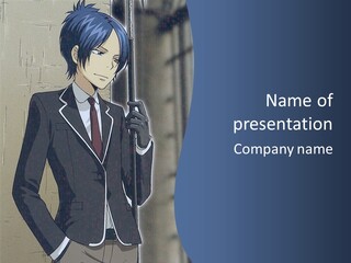 A Man In A Suit And Tie Holding An Umbrella PowerPoint Template