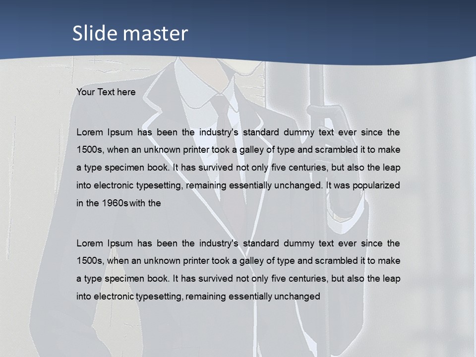 A Man In A Suit And Tie Holding An Umbrella PowerPoint Template