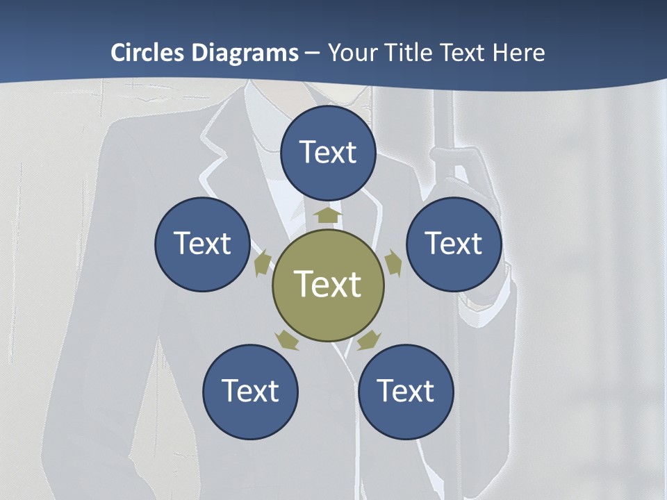 A Man In A Suit And Tie Holding An Umbrella PowerPoint Template