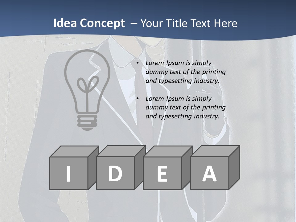 A Man In A Suit And Tie Holding An Umbrella PowerPoint Template