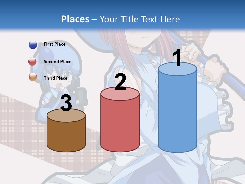 A Girl With Pink Hair And A Blue Hat Is Holding A Broom PowerPoint Template