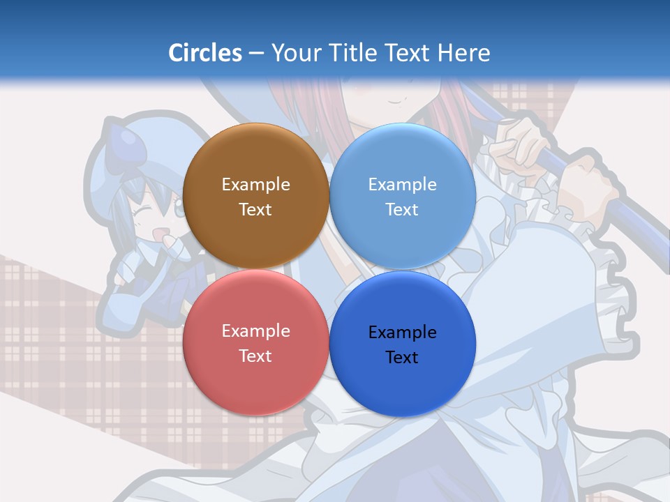 A Girl With Pink Hair And A Blue Hat Is Holding A Broom PowerPoint Template