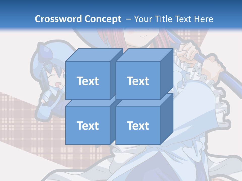 A Girl With Pink Hair And A Blue Hat Is Holding A Broom PowerPoint Template