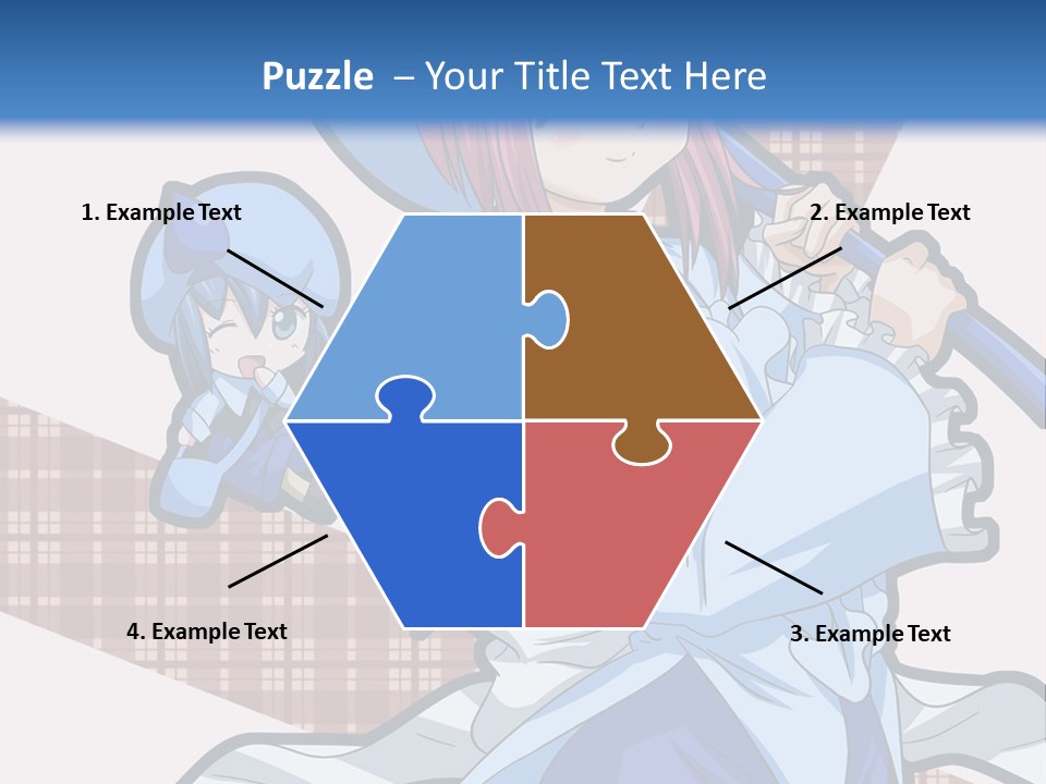 A Girl With Pink Hair And A Blue Hat Is Holding A Broom PowerPoint Template