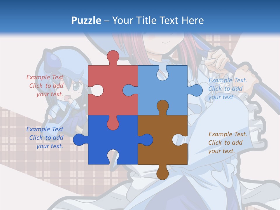 A Girl With Pink Hair And A Blue Hat Is Holding A Broom PowerPoint Template