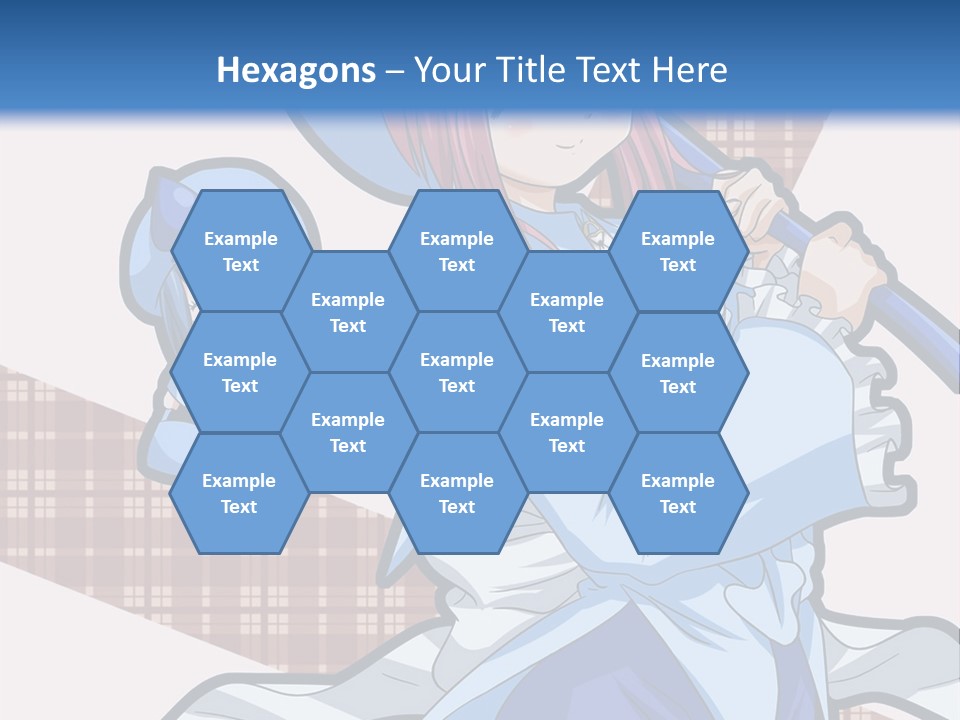 A Girl With Pink Hair And A Blue Hat Is Holding A Broom PowerPoint Template