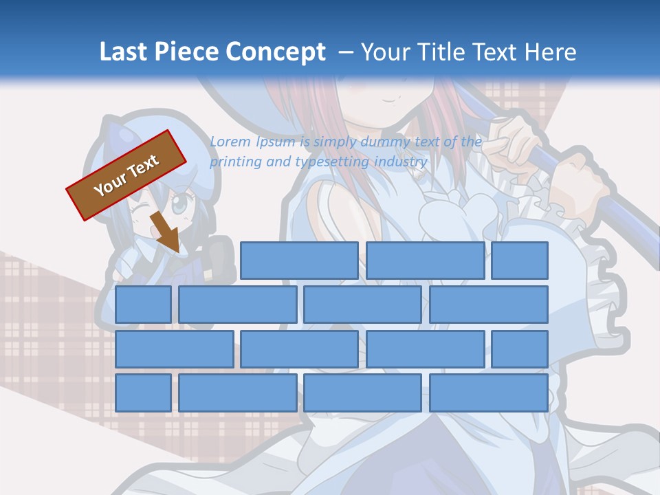 A Girl With Pink Hair And A Blue Hat Is Holding A Broom PowerPoint Template