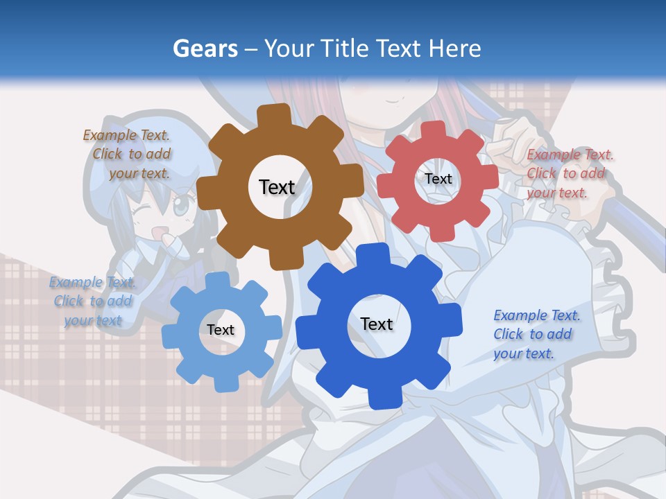 A Girl With Pink Hair And A Blue Hat Is Holding A Broom PowerPoint Template