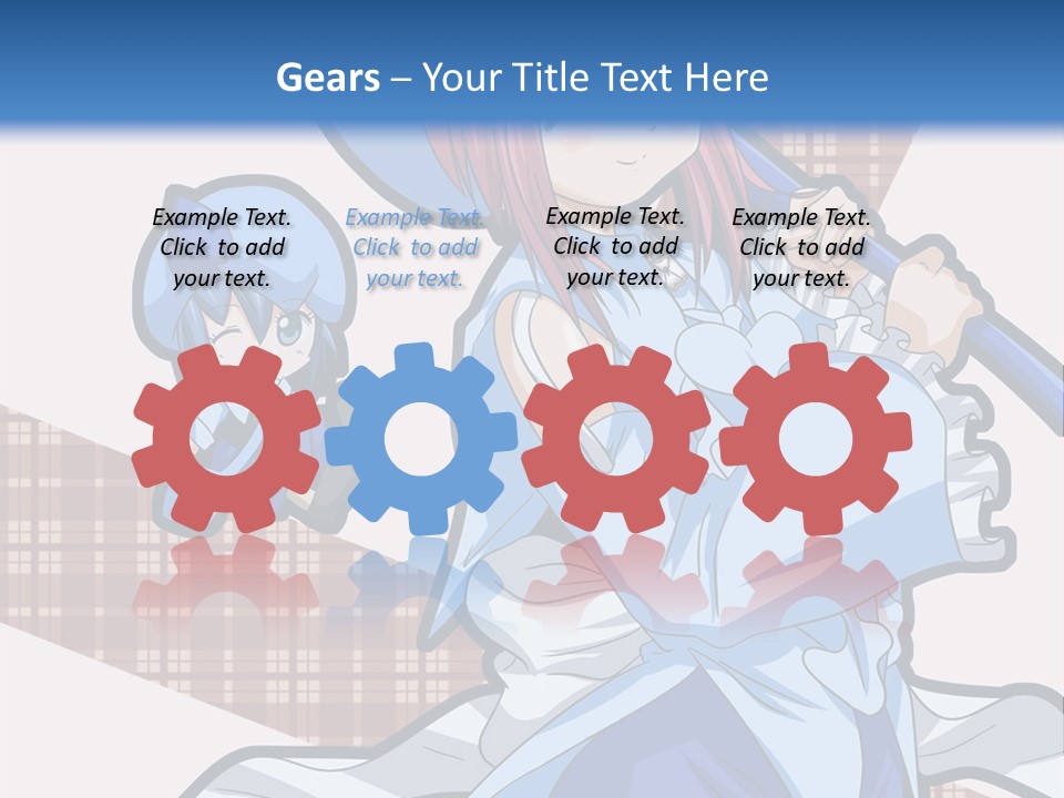 A Girl With Pink Hair And A Blue Hat Is Holding A Broom PowerPoint Template