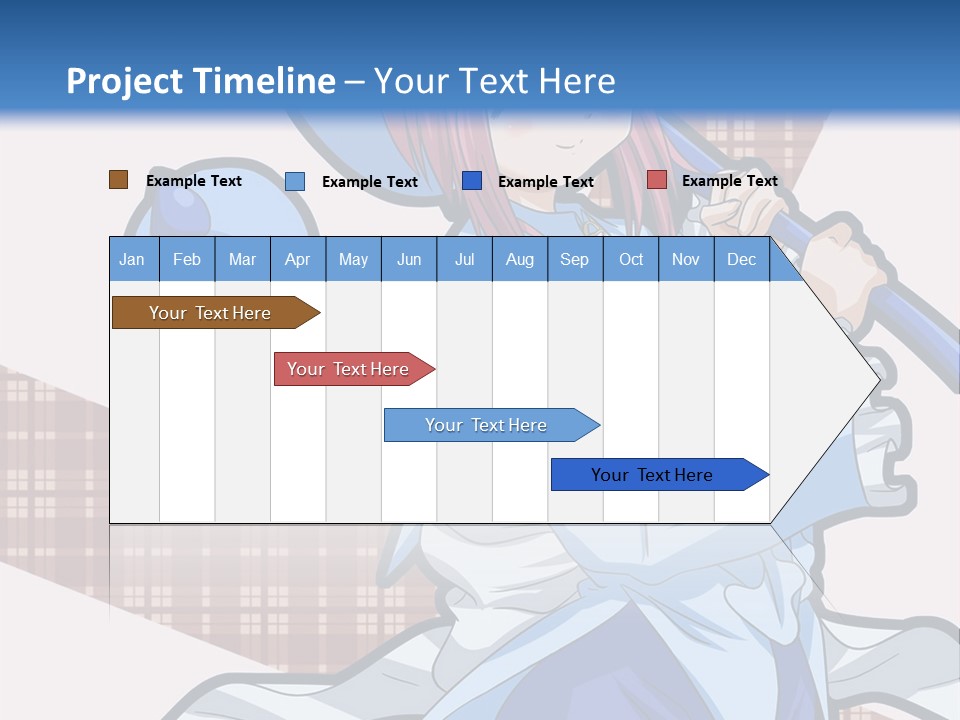 A Girl With Pink Hair And A Blue Hat Is Holding A Broom PowerPoint Template