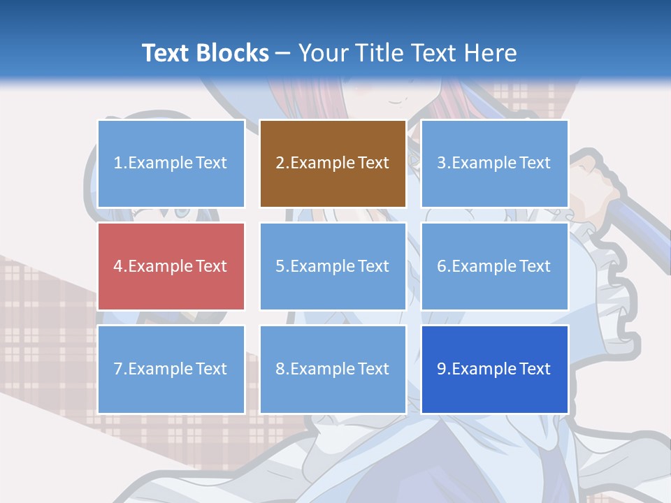 A Girl With Pink Hair And A Blue Hat Is Holding A Broom PowerPoint Template