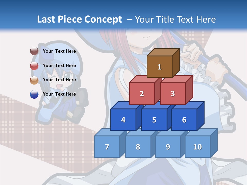 A Girl With Pink Hair And A Blue Hat Is Holding A Broom PowerPoint Template