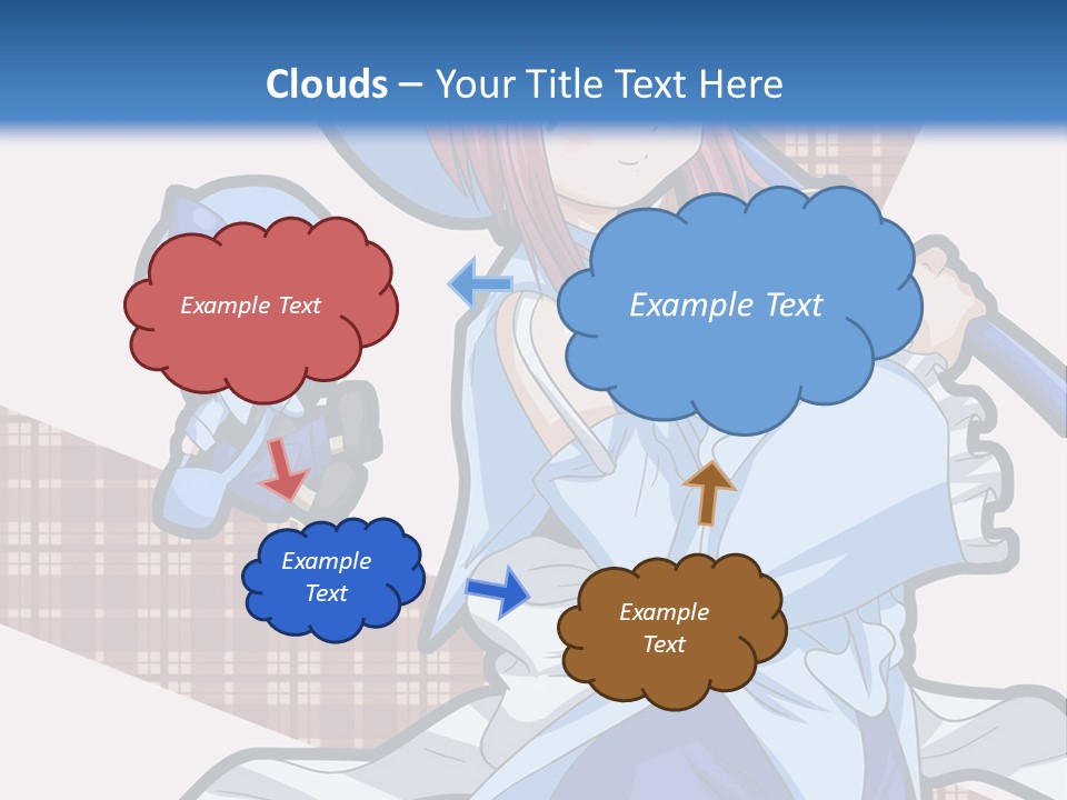 A Girl With Pink Hair And A Blue Hat Is Holding A Broom PowerPoint Template