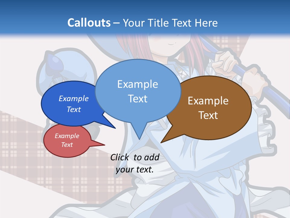 A Girl With Pink Hair And A Blue Hat Is Holding A Broom PowerPoint Template