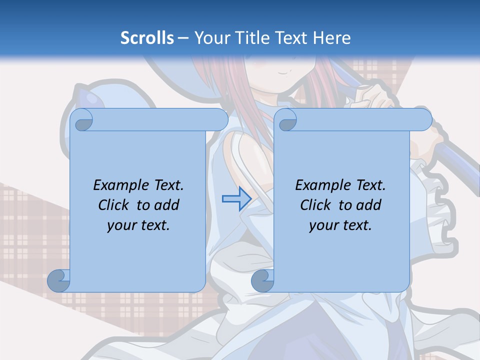 A Girl With Pink Hair And A Blue Hat Is Holding A Broom PowerPoint Template