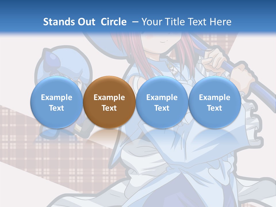 A Girl With Pink Hair And A Blue Hat Is Holding A Broom PowerPoint Template