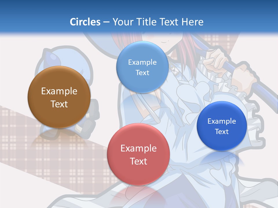 A Girl With Pink Hair And A Blue Hat Is Holding A Broom PowerPoint Template