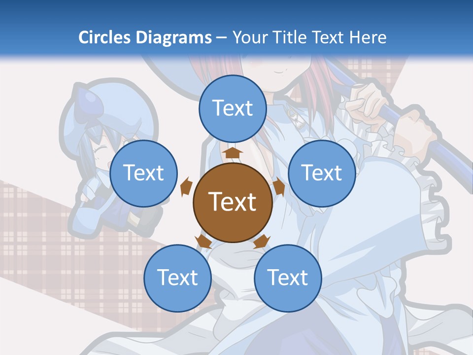 A Girl With Pink Hair And A Blue Hat Is Holding A Broom PowerPoint Template