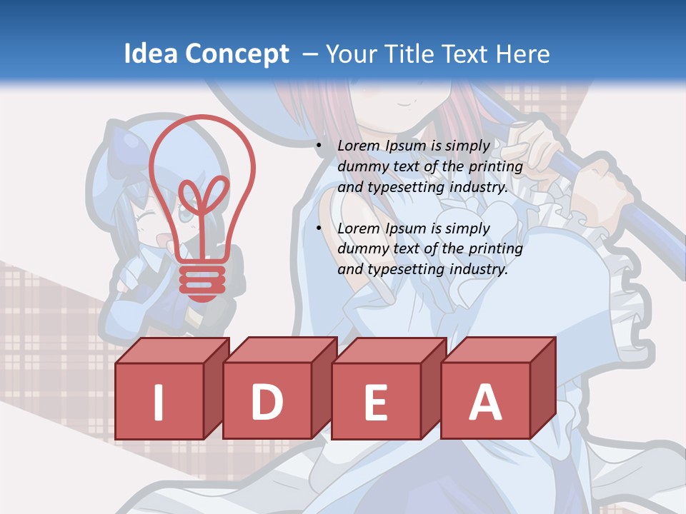 A Girl With Pink Hair And A Blue Hat Is Holding A Broom PowerPoint Template