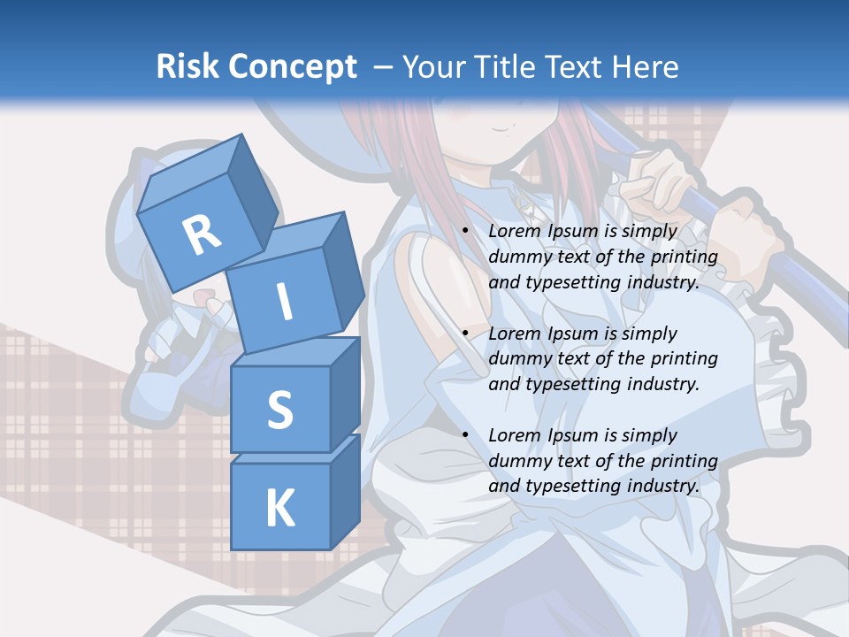 A Girl With Pink Hair And A Blue Hat Is Holding A Broom PowerPoint Template