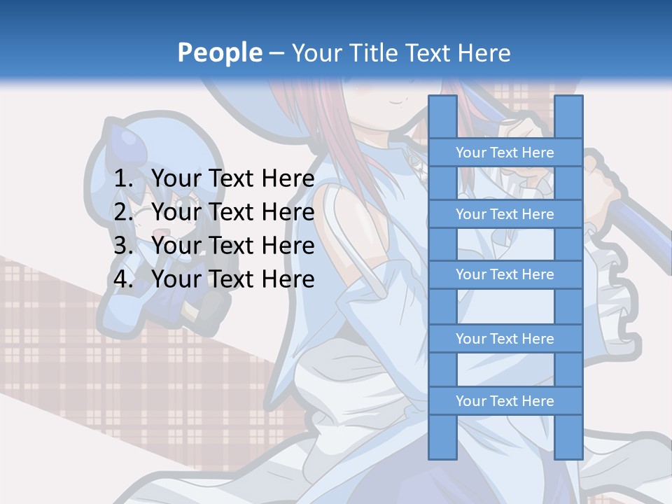 A Girl With Pink Hair And A Blue Hat Is Holding A Broom PowerPoint Template