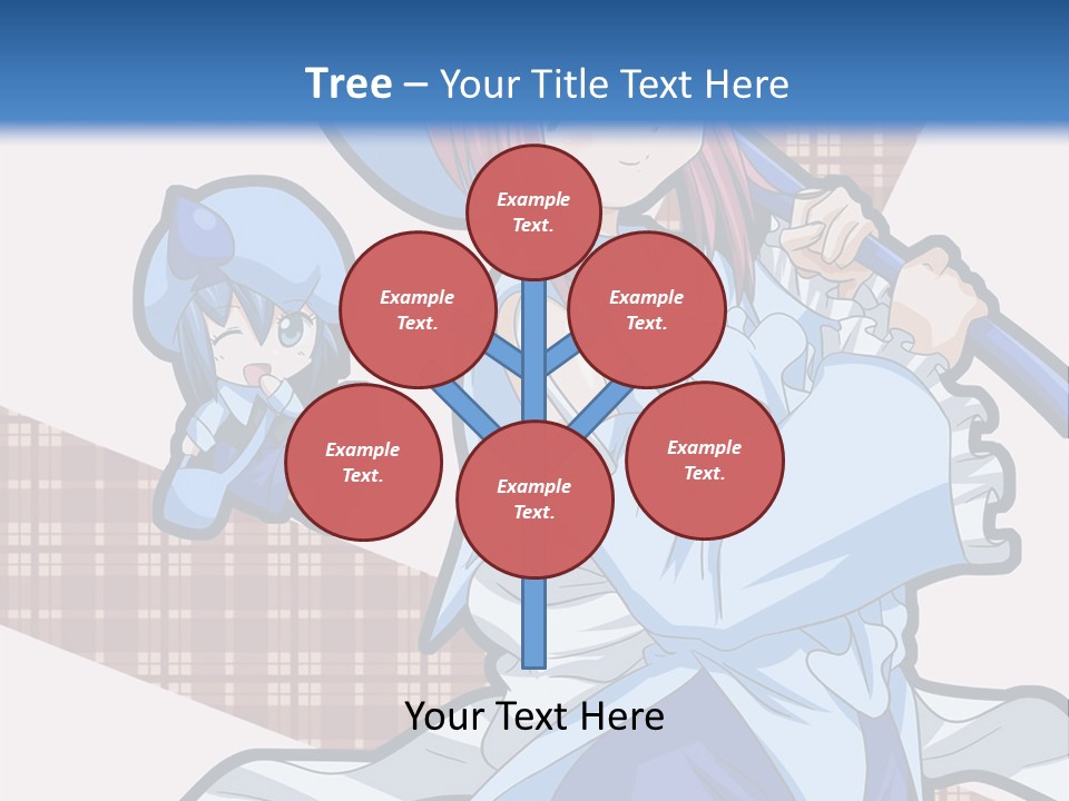 A Girl With Pink Hair And A Blue Hat Is Holding A Broom PowerPoint Template