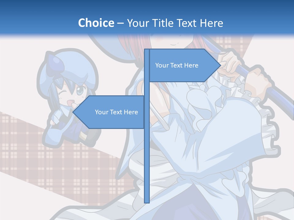 A Girl With Pink Hair And A Blue Hat Is Holding A Broom PowerPoint Template