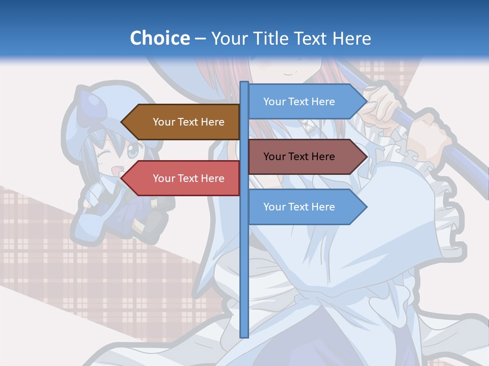 A Girl With Pink Hair And A Blue Hat Is Holding A Broom PowerPoint Template