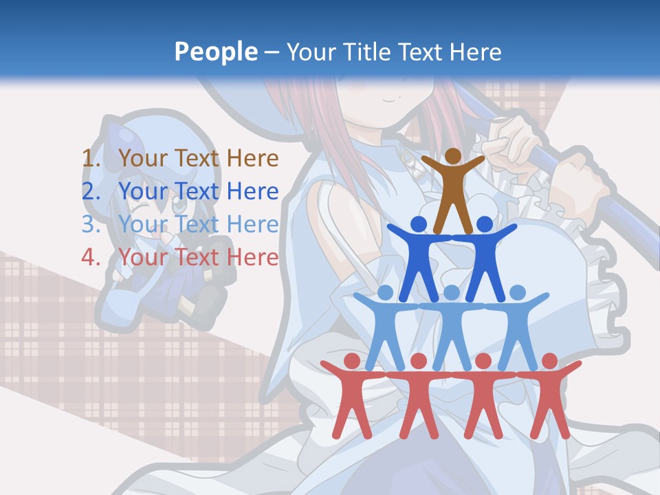 A Girl With Pink Hair And A Blue Hat Is Holding A Broom PowerPoint Template
