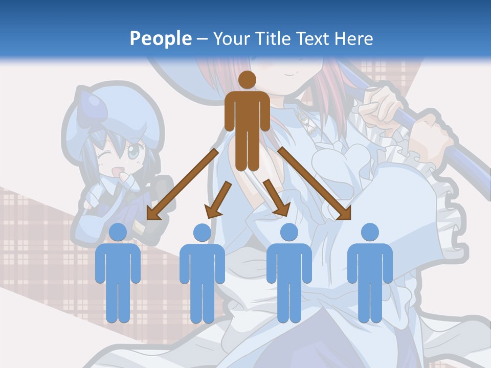 A Girl With Pink Hair And A Blue Hat Is Holding A Broom PowerPoint Template