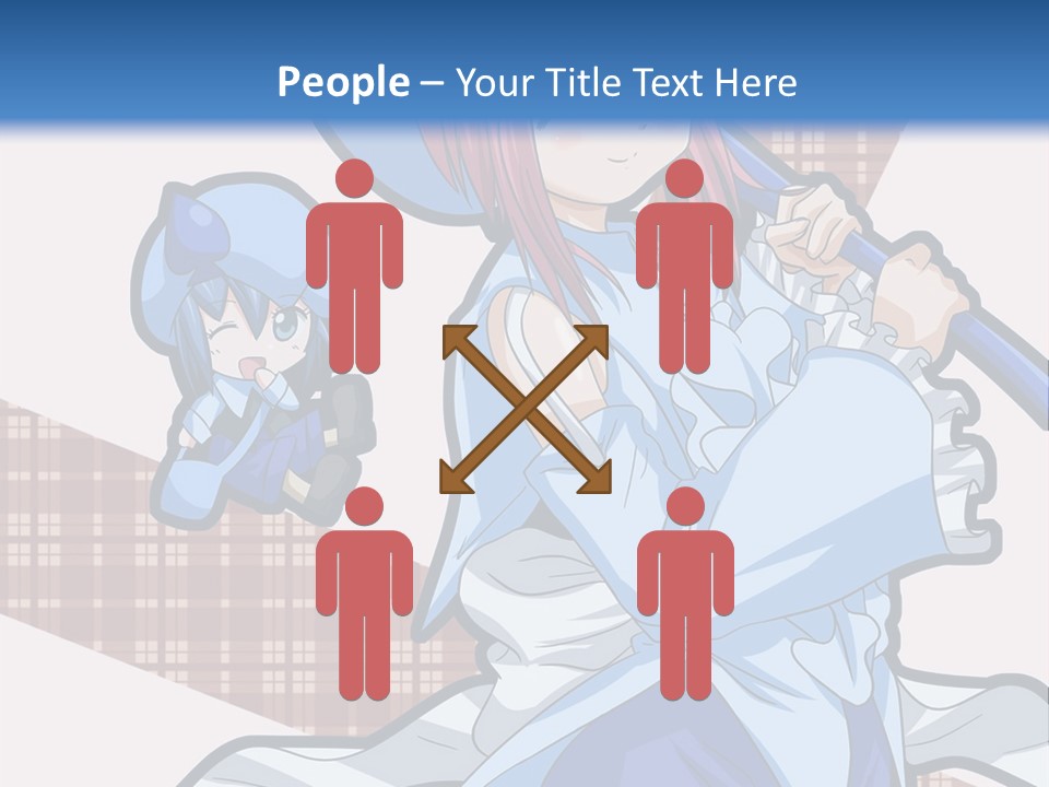 A Girl With Pink Hair And A Blue Hat Is Holding A Broom PowerPoint Template
