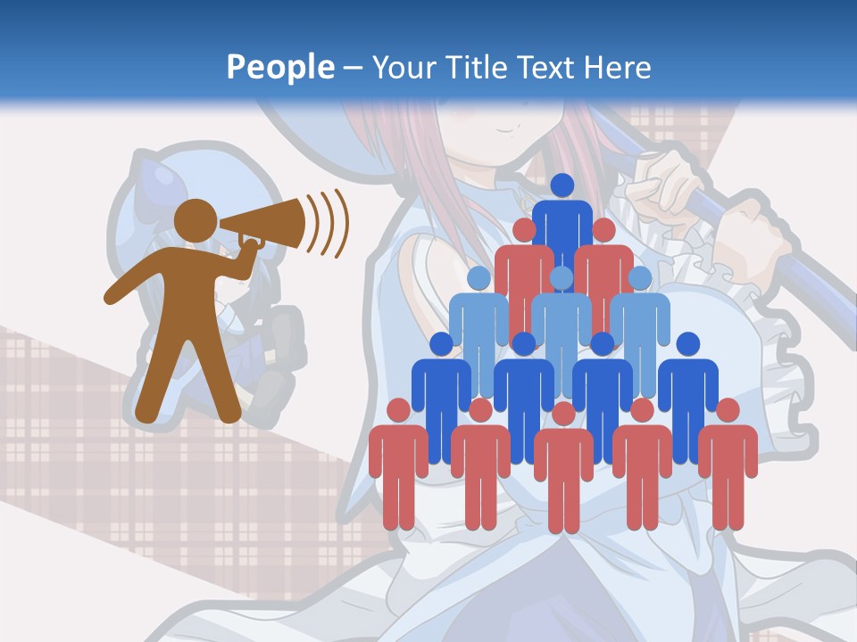A Girl With Pink Hair And A Blue Hat Is Holding A Broom PowerPoint Template