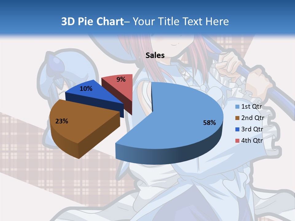 A Girl With Pink Hair And A Blue Hat Is Holding A Broom PowerPoint Template