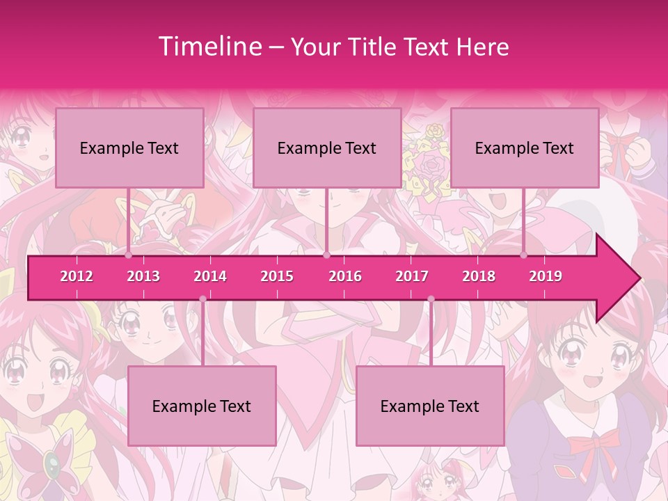 A Group Of Anime Girls With Pink Hair PowerPoint Template