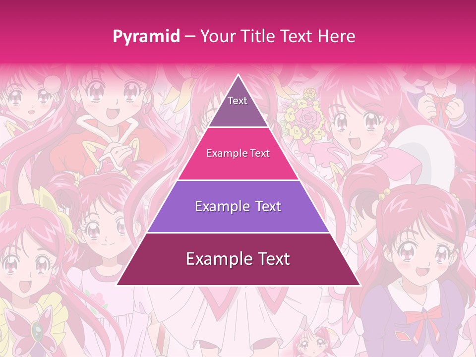 A Group Of Anime Girls With Pink Hair PowerPoint Template