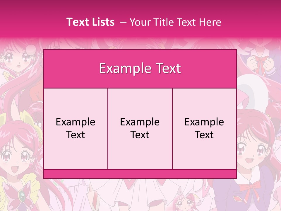A Group Of Anime Girls With Pink Hair PowerPoint Template