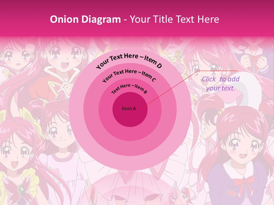 A Group Of Anime Girls With Pink Hair PowerPoint Template