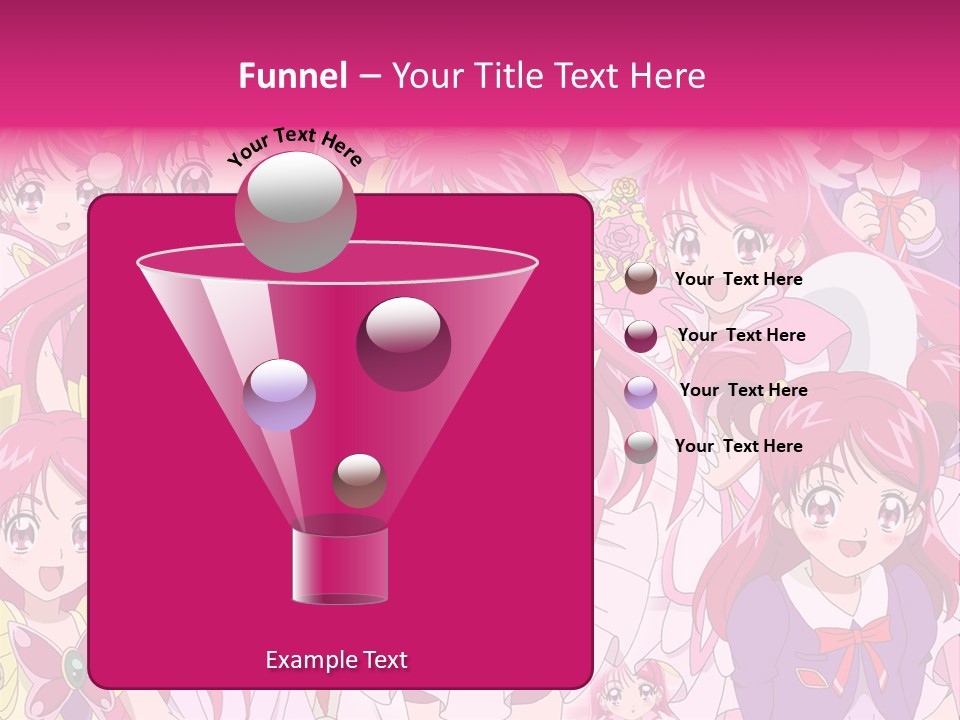 A Group Of Anime Girls With Pink Hair PowerPoint Template