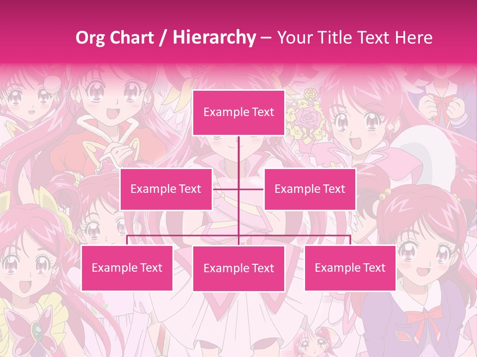 A Group Of Anime Girls With Pink Hair PowerPoint Template
