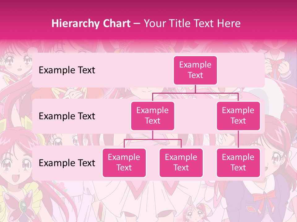 A Group Of Anime Girls With Pink Hair PowerPoint Template