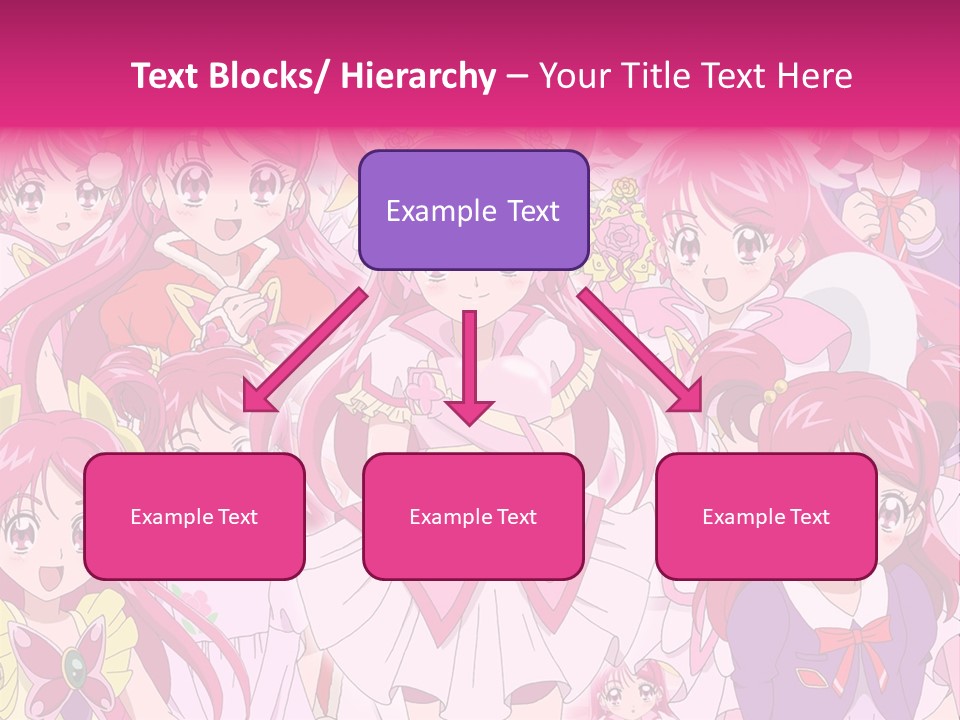 A Group Of Anime Girls With Pink Hair PowerPoint Template