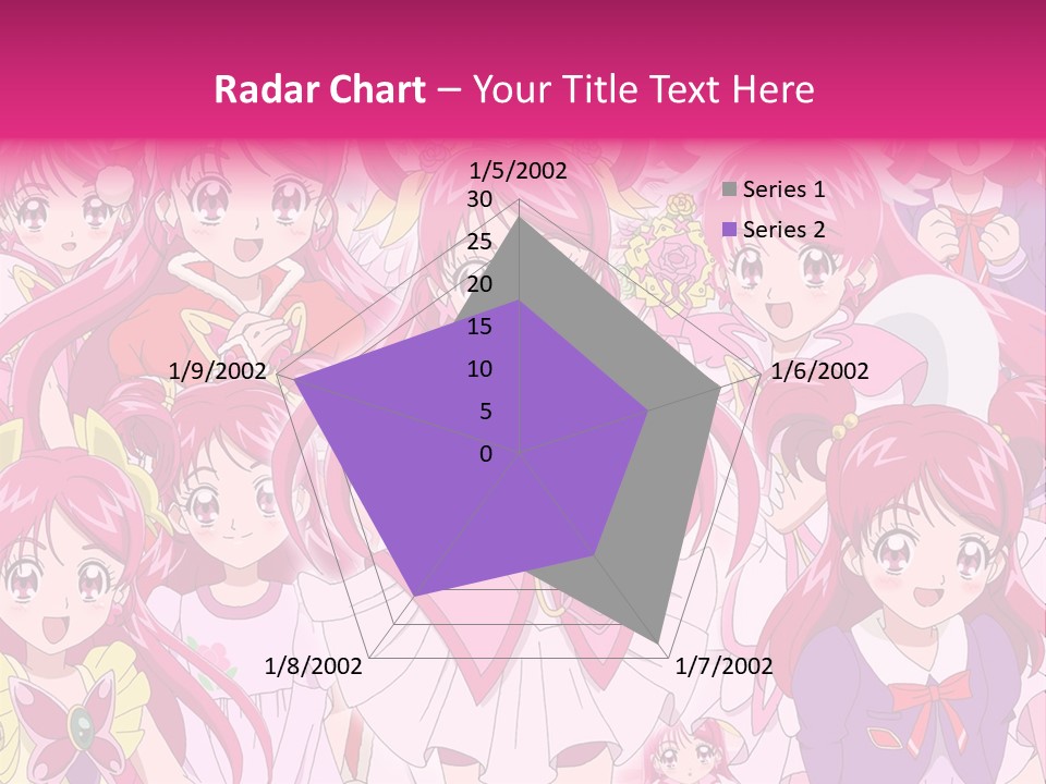 A Group Of Anime Girls With Pink Hair PowerPoint Template