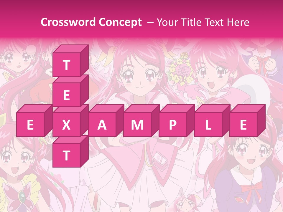 A Group Of Anime Girls With Pink Hair PowerPoint Template