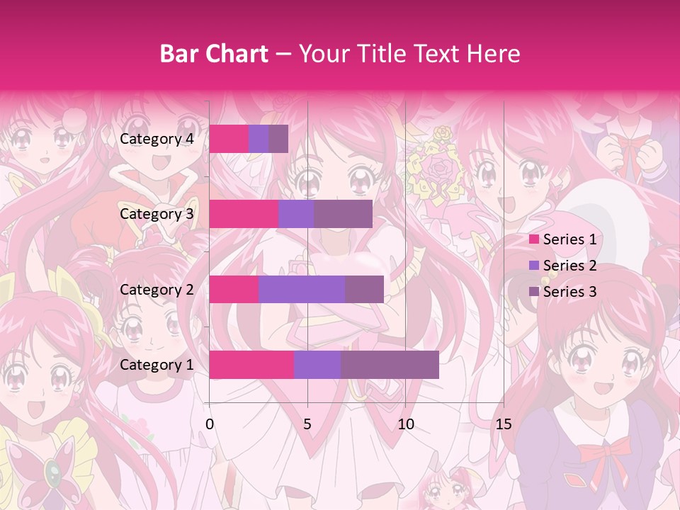 A Group Of Anime Girls With Pink Hair PowerPoint Template