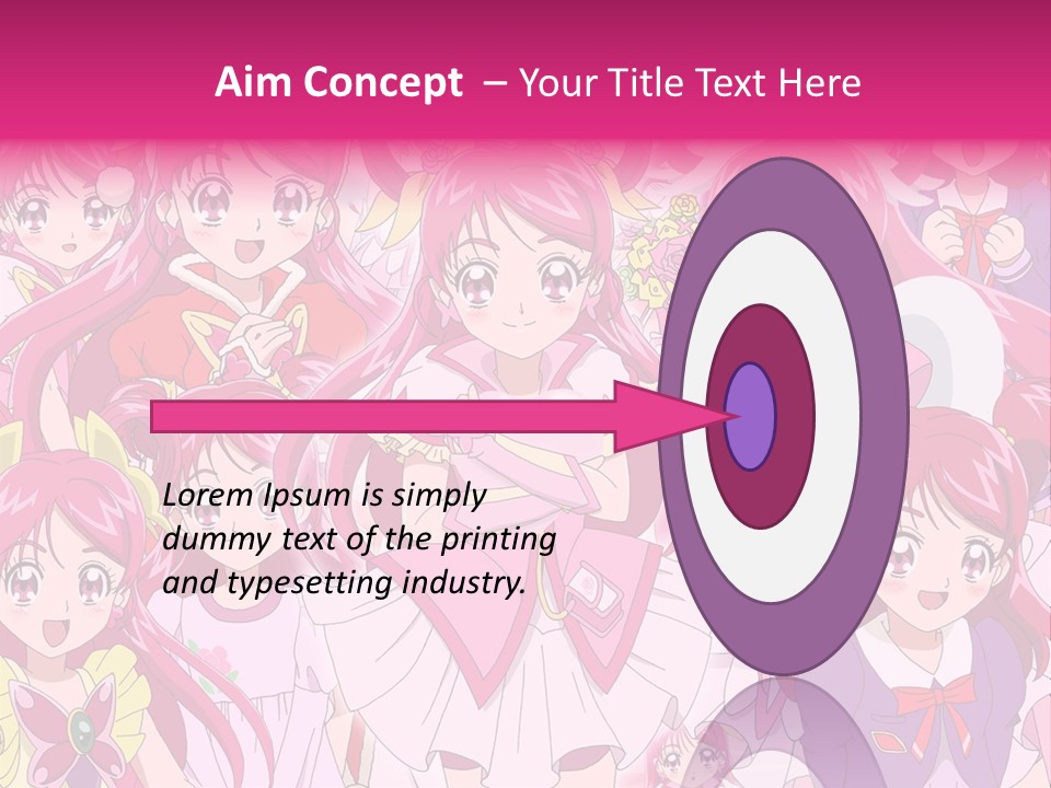 A Group Of Anime Girls With Pink Hair PowerPoint Template