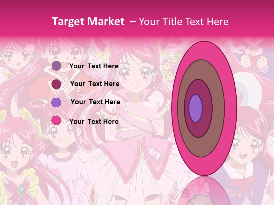 A Group Of Anime Girls With Pink Hair PowerPoint Template