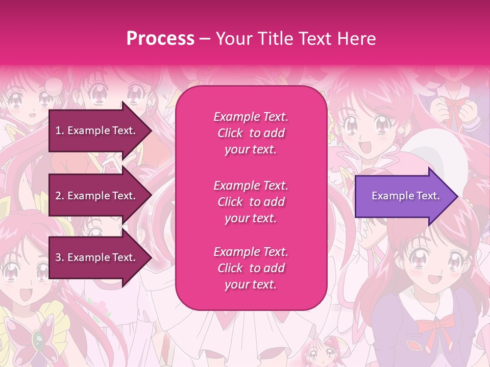 A Group Of Anime Girls With Pink Hair PowerPoint Template