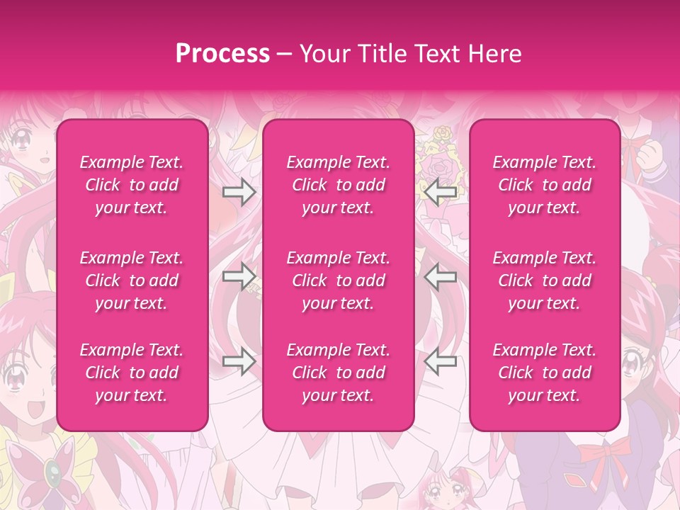 A Group Of Anime Girls With Pink Hair PowerPoint Template