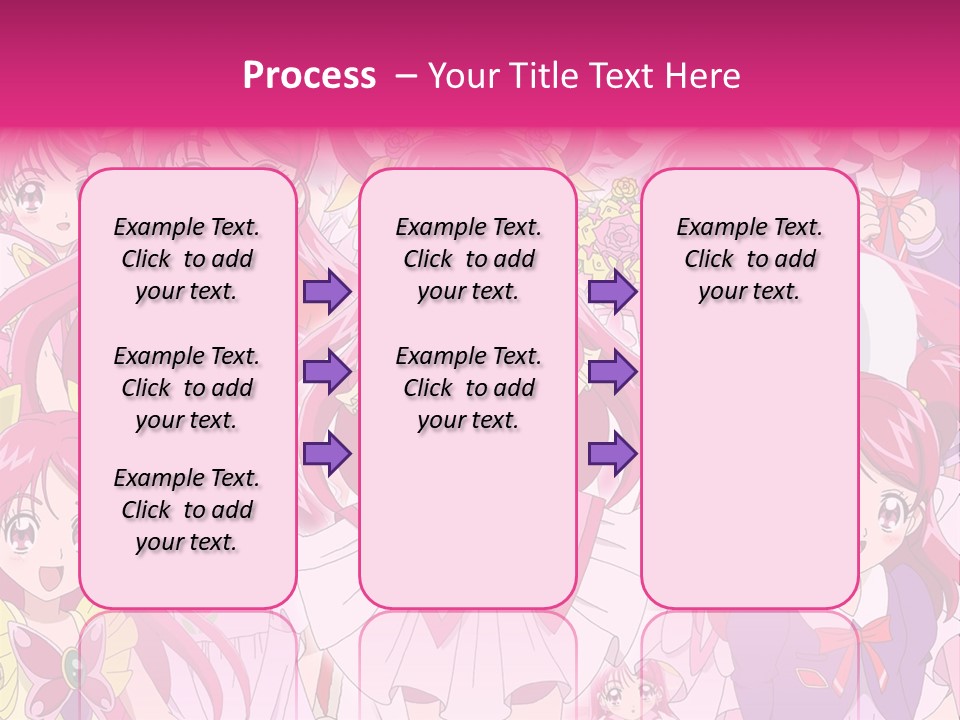 A Group Of Anime Girls With Pink Hair PowerPoint Template
