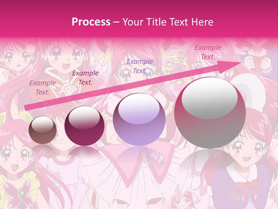 A Group Of Anime Girls With Pink Hair PowerPoint Template